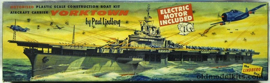 Lindberg 1/500 USS Yorktown Motorized Cellovision Issue - CV-10 Essex Class Aircraft Carrier, 724M-249 plastic model kit